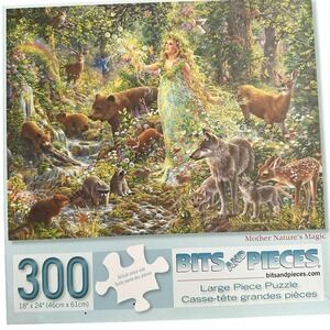 Bits and Pieces 300pc Jigsaw Puzzle‎ "Mother Nature's Magic" Deer Forest 18x24